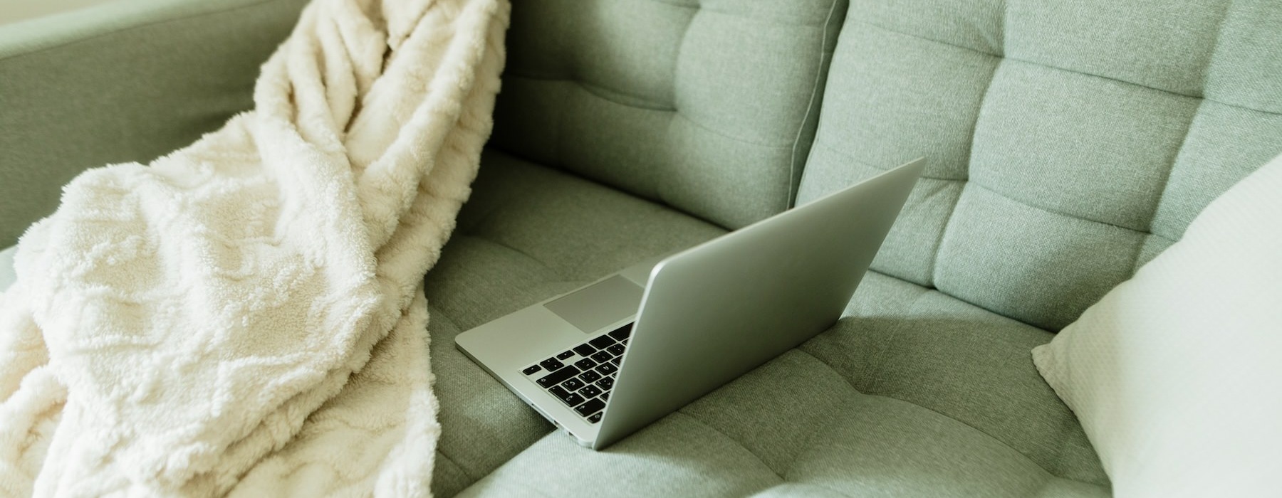 a couch with a computer