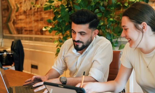 people working in a coworking area